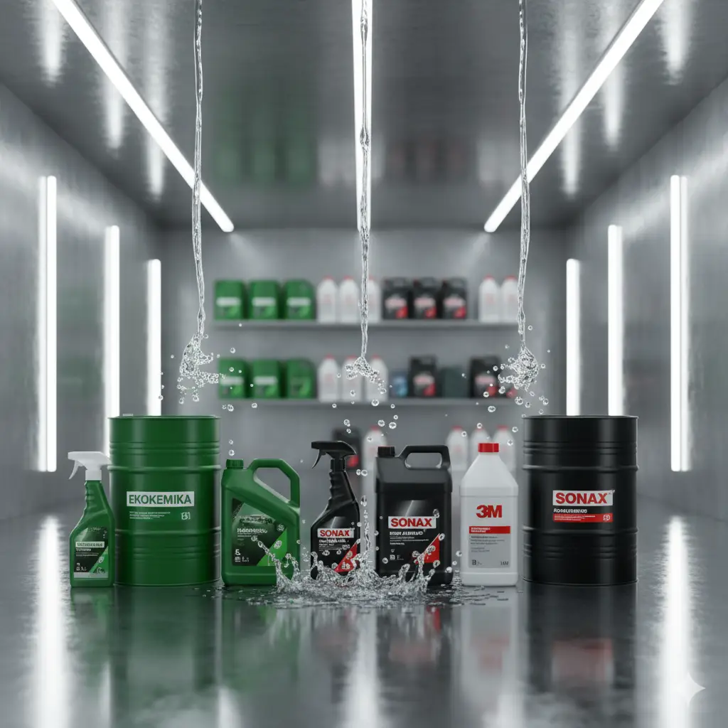 dung dịch rửa xe của các thương hiệu Ekokemika, Sonax và 3M