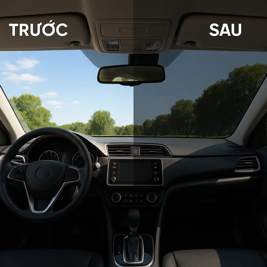 sự khác biệt trước và sau khi dán phim cách nhiệt