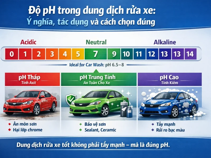 Độ pH trong dung dịch rửa xe: Ý nghĩa, tác dụng và cách chọn đúng